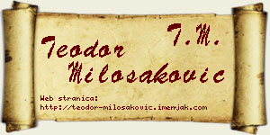 Teodor Milošaković vizit kartica